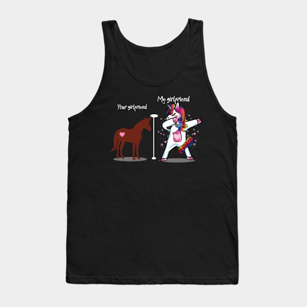 your girlfriend my girlfriend unicorns- Tank Top by Xizin Gao